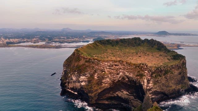 Scenic view of a coastal island