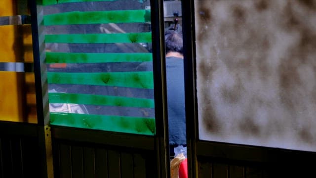 Person working inside a factory
