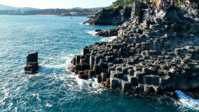 Rocky coastline with clear blue sea