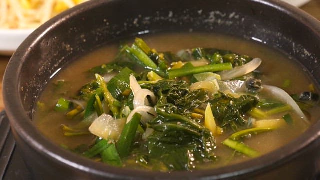 Savory Soybean Paste Soup of Marsh Snails Mixed with Rice