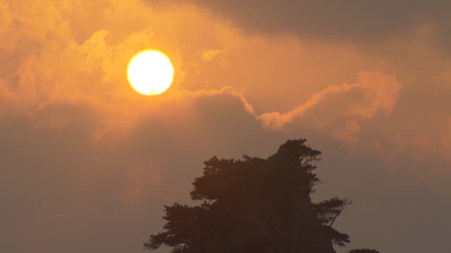 Sky Colored by the Twilight Sun in the Evening