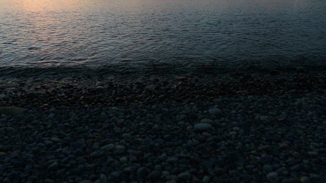 Serene Dusk by the Rocky Seashore