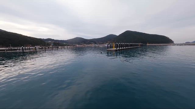 Serene Coastal Village at Dusk