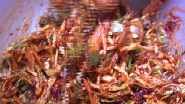 Seasoned fish with various vegetables