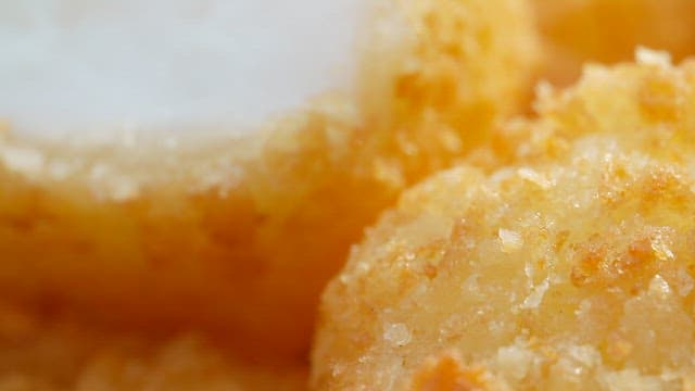 Crispy milk fritters with white filling