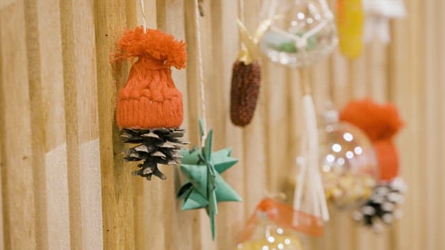 Colorful Decorations on Wooden Background