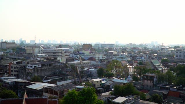 Bangkok, bustling city with temples in the afternoon