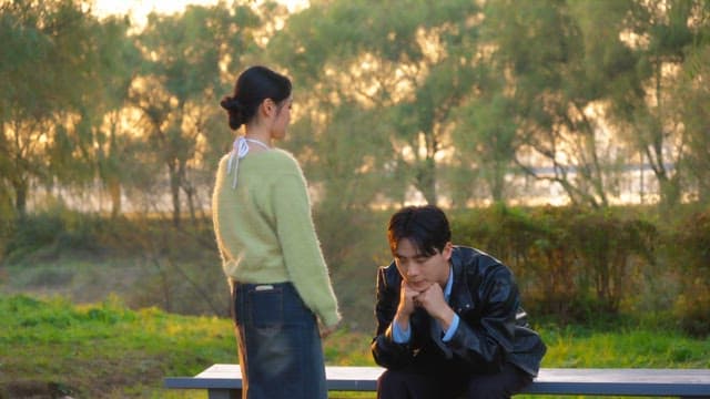 Couple arguing in the park