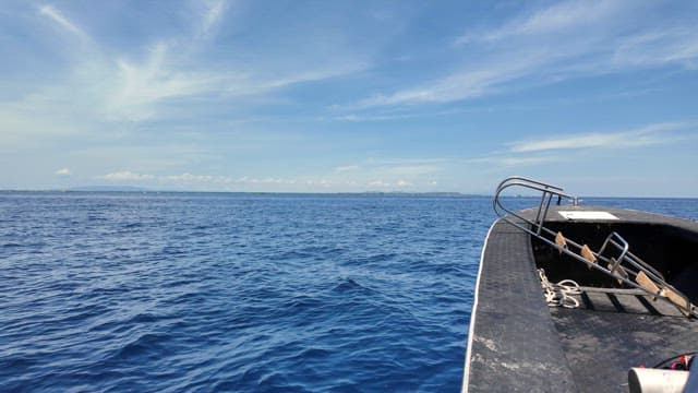 Calm blue sea seen from a boat