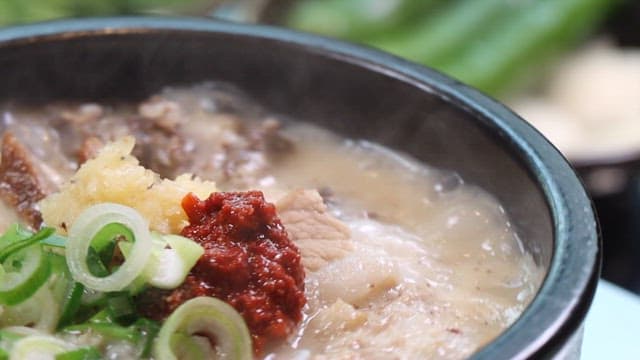 Hot Sundae Gukbap with Various Ingredients