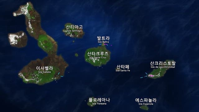 Aerial Map View of a Cluster of Islands