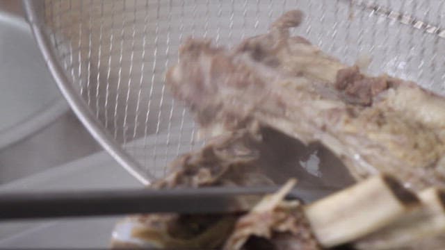 Freshly Boiled Beef Ribs in the Kitchen