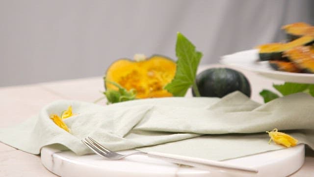Plate of Glazed Sweet Pumpkin Served on a Neatly Set Table