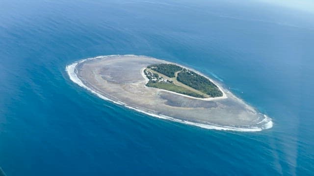 Aerial View of a Secluded Tropical Island