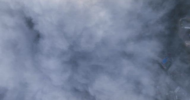 Clouds covering a landscape below