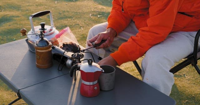 Preparing Coffee Outdoors