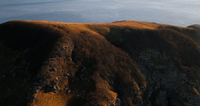 Serene Coastal Landscape with Hills and Sea