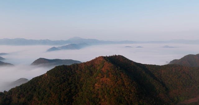 Misty Mountain Peaks at Dawn