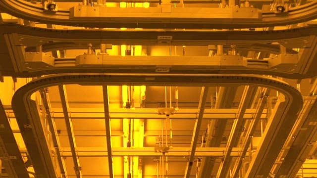 Automated machinery in a manufacturing plant