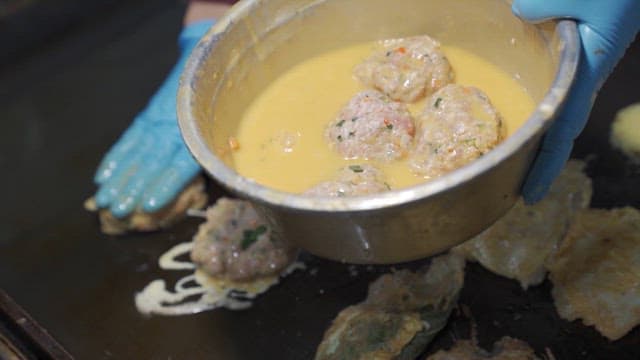 Cooking Korean Pancakes on a Hot Griddle