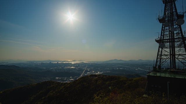 Time-Lapse of Cityscape from Dusk to Night
