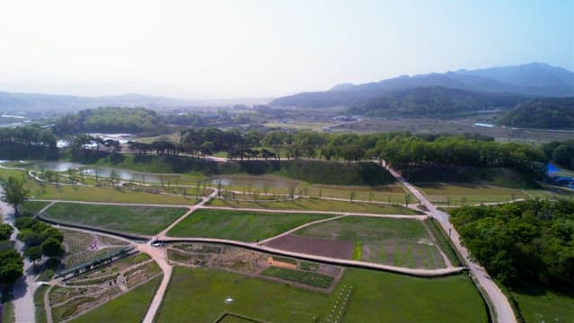Expansive Rural Landscape under the Blue Sky