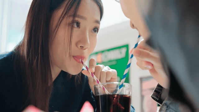 Couple enjoyinga drink together