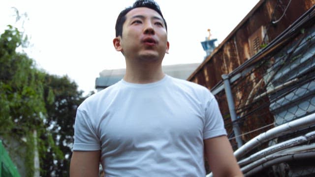 Man running from an alley