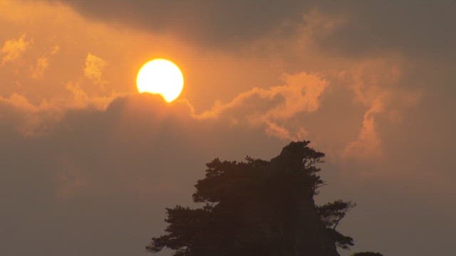 Sky Colored by the Twilight Sun in the Evening