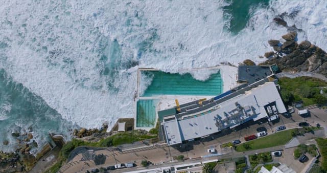 Coastal Resort Swimming Pool and Waves