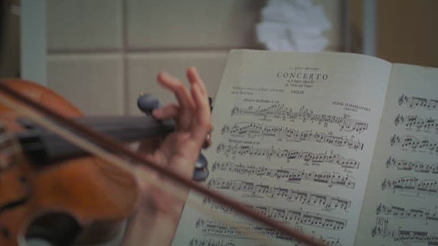 Close-up of a Violinist Performing