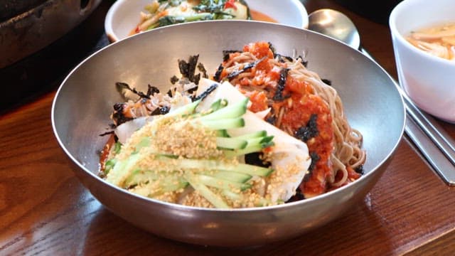 Chicken Ribs Served with Buckwheat Noodles