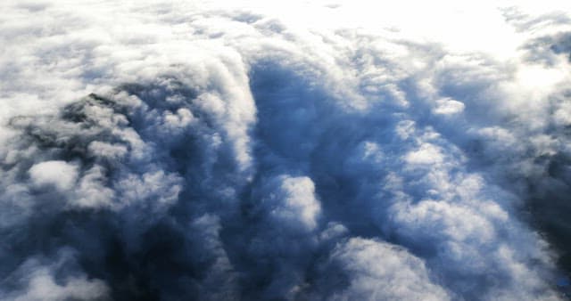 Vast expanse of fluffy clouds