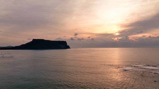 Serene ocean view at sunset