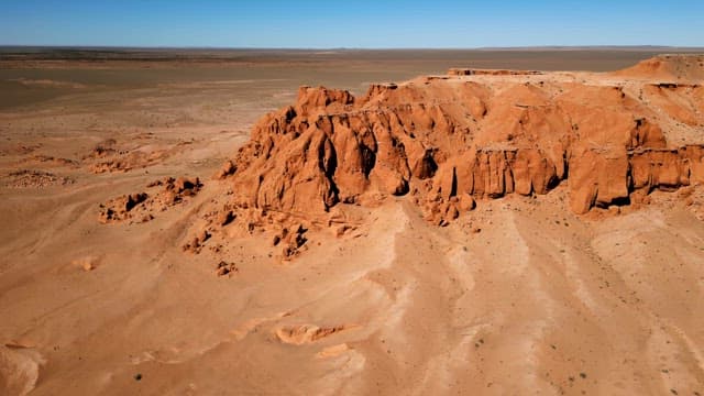 Vast desert with mountainous terrain