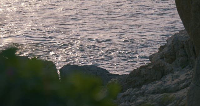 Serene Seascape with Calm Waves at Dusk