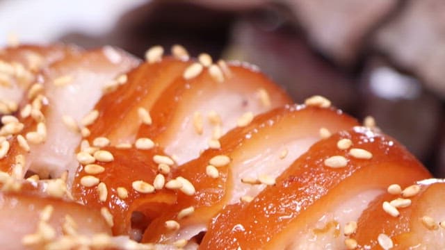 Delicious sundae dipped in salted shrimp