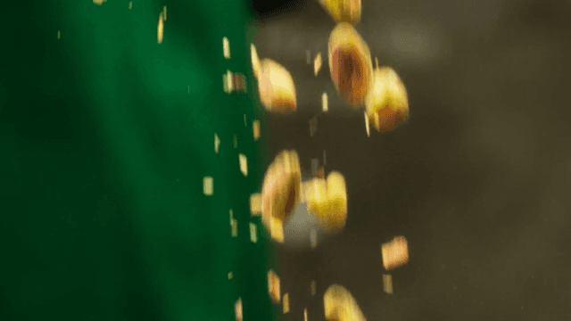 Nuts falling in a dark space