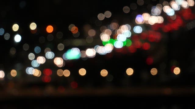 Blurred Lights in a Cityscape at Night