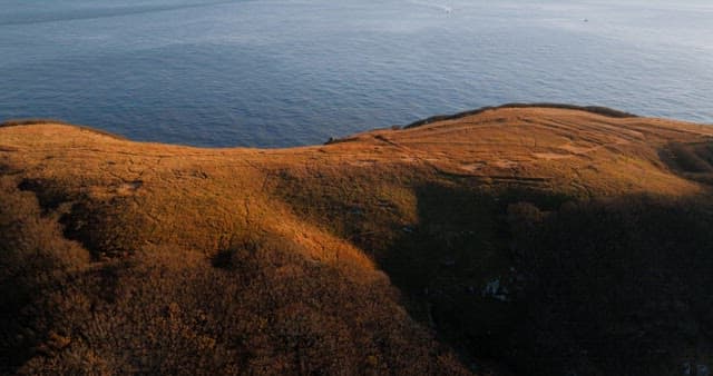 Serene Coastal Landscape with Hills and Sea