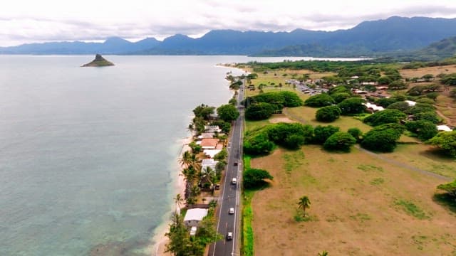 Coastal Road with Ocean and Mountains