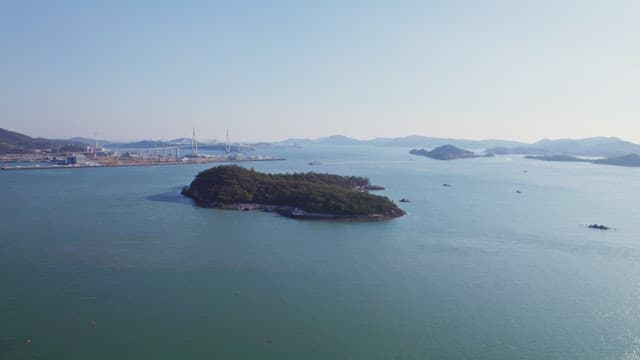 Small island surrounded by calm sea