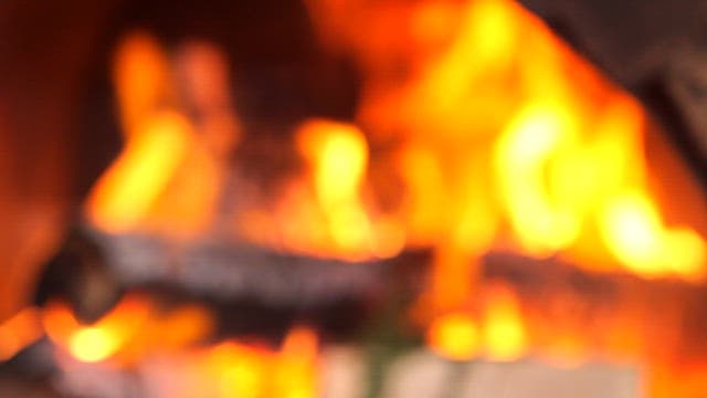 Intimate Glimpse into Crackling Fireplace