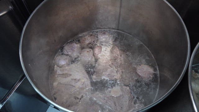 Boiling Soup with Meat and Vegetables
