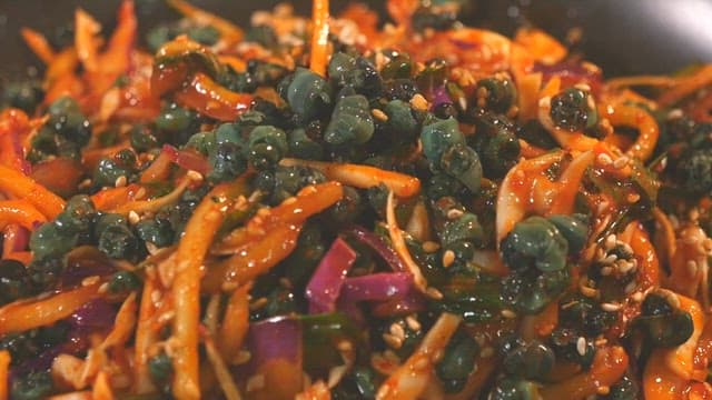 Freshly Prepared Spicy Seasoned Vegetable with Marsh Snails