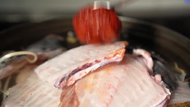 Red Pepper Paste and Water Parsley Used in Spicy Fish Stew