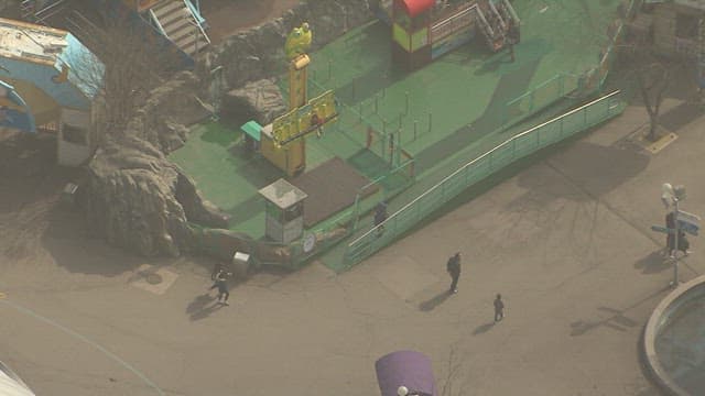 Visitors to an Amusement Park on a Haze Day