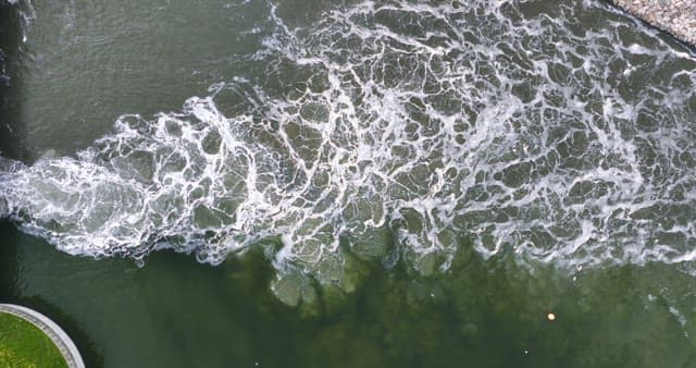 Waves crashing against the shore