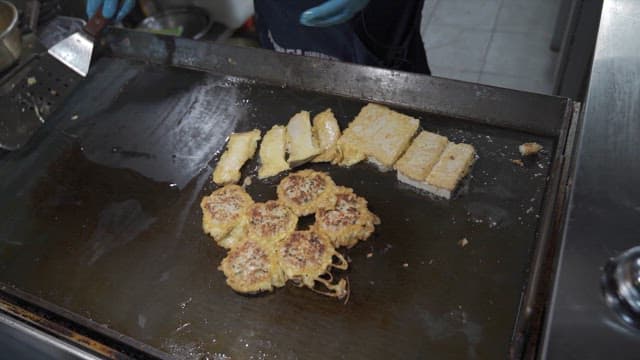 Cooking Korean Pancakes on a Hot Griddle