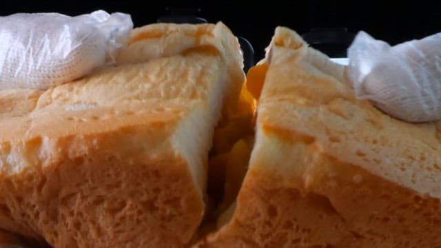Steaming hot bread with a sweet chestnut filling